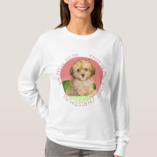 Cavachon-Welpe erstes Weihnachten T-Shirt