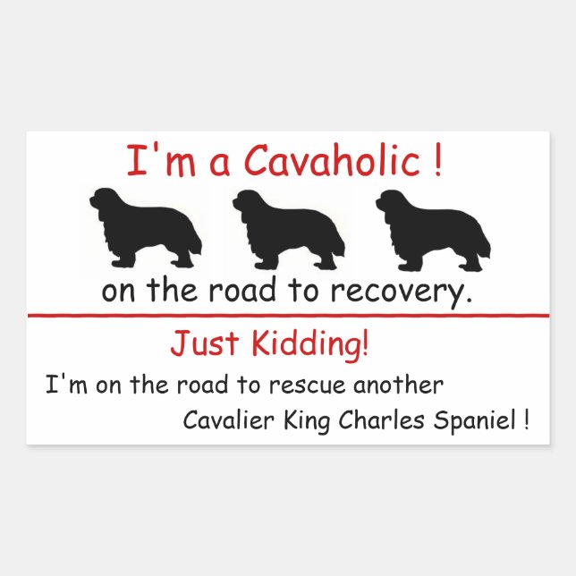 Cavaholic Cavalier King Charles Sticker (Vorderseite)
