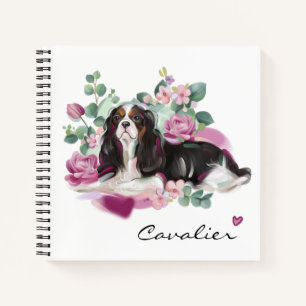 Cavalier Art Design Note Book Rosa Blumen Notizbuch