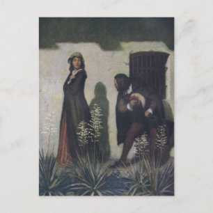 Cavalier Bowing an die Frau Postkarte
