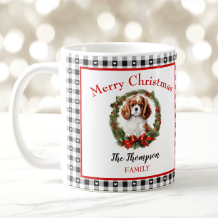 Cavalier Charles Dog Name Gingham Weihnachtszeit-T Kaffeetasse