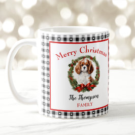 Cavalier Charles Dog Name Gingham Weihnachtszeit-T Kaffeetasse