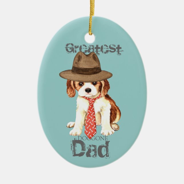 Cavalier Dad Ceramic Ornament (Vorne)