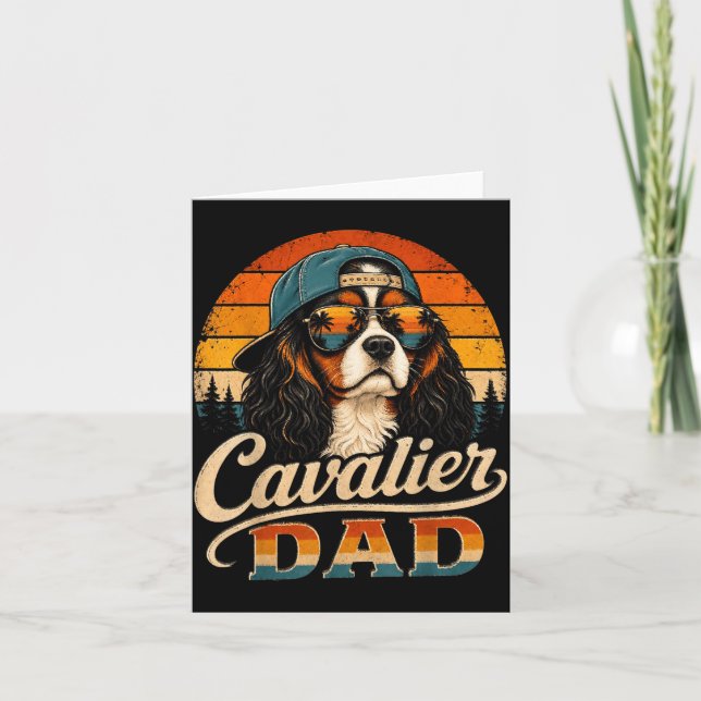 Cavalier Dad Vintage Cavalier King Charles Spaniel Karte (Vorderseite)