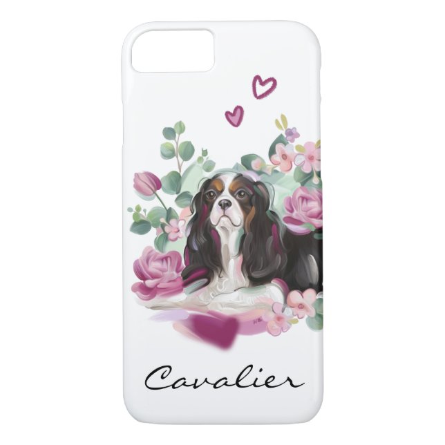 Cavalier-Handy| Rosa Blume| Dreifarbstoff Case-Mate iPhone Hülle (Rückseite)
