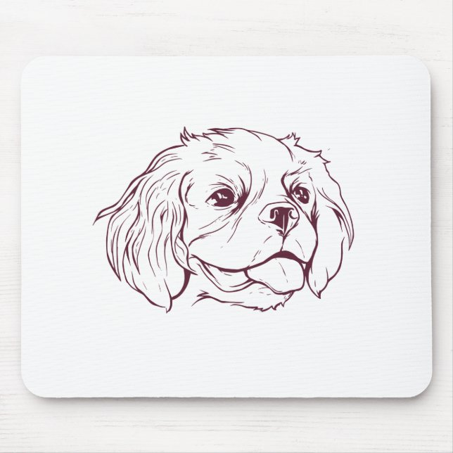 Cavalier Hund Gesicht Mousepad (Vorne)