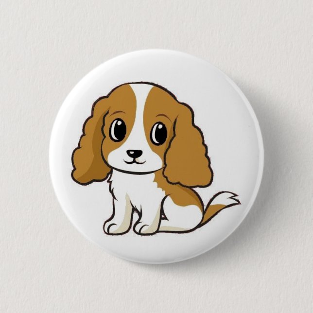 Cavalier KCS Blenheim Cartoon Button (Vorderseite)