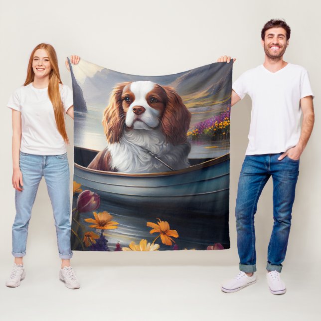 Cavalier King auf einem Paddel: Ein Landschaftlich Fleecedecke (Beispiel)