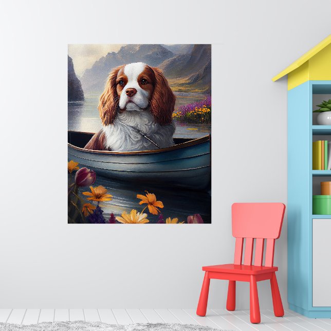 Cavalier King auf einem Paddel: Ein Landschaftlich Poster (Kinderzimmer 1)