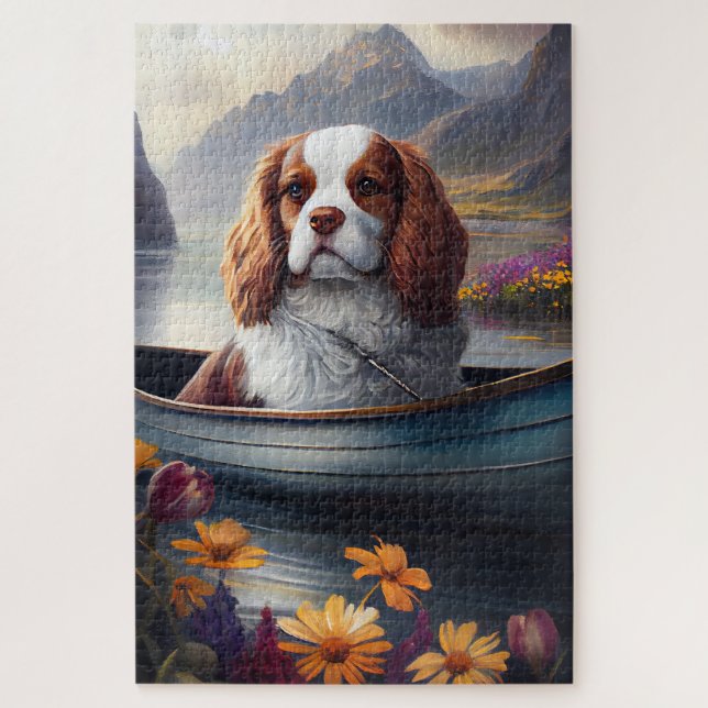 Cavalier King auf einem Paddel: Ein Landschaftlich Puzzle (Vertikal)