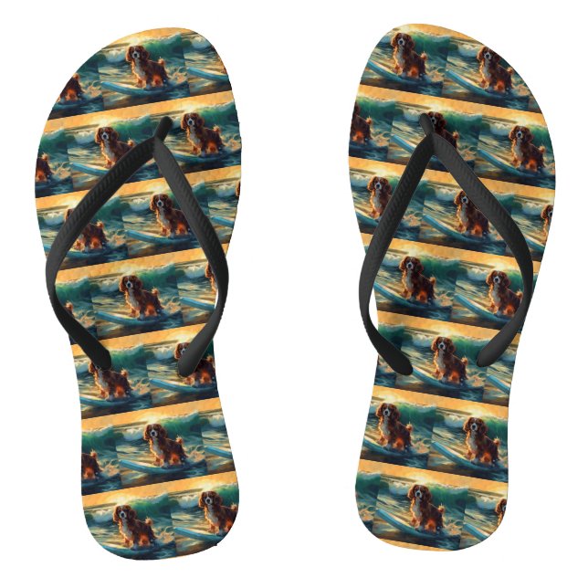 Cavalier King Beach Surfmalerei Flip Flops (Fußbett)