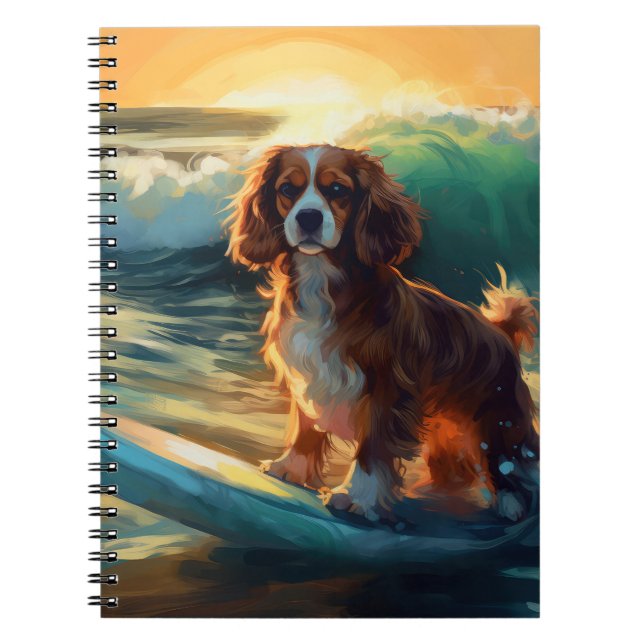 Cavalier King Beach Surfmalerei Notizblock (Vorderseite)