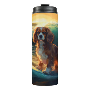 Cavalier King Beach Surfmalerei Thermosbecher