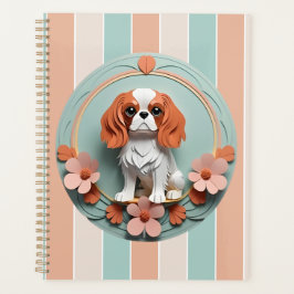 Cavalier King Charles Blume Papier schneiden Kunst Planer