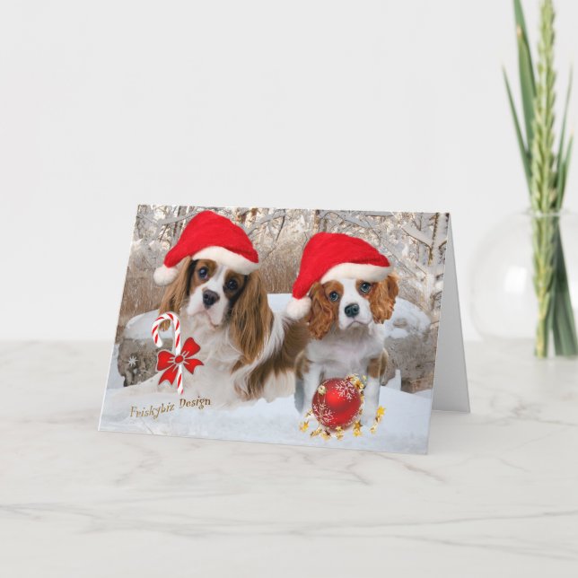 Cavalier King Charles Christmas Day Feiertagskarte (Vorderseite)