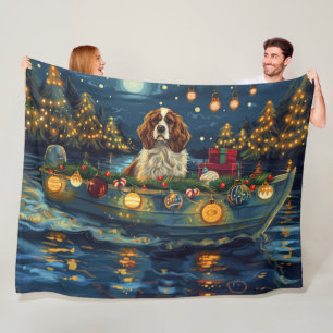 Cavalier King Charles Christmas Festive Voyage Fleecedecke