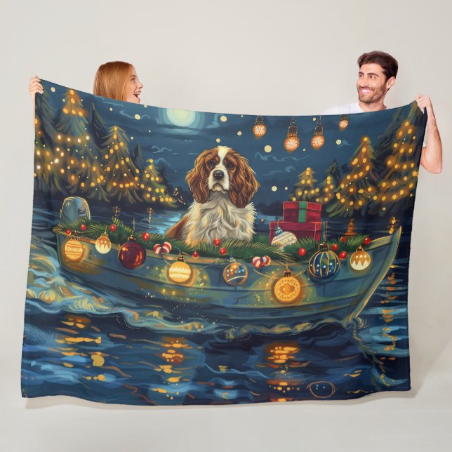 Cavalier King Charles Christmas Festive Voyage Fleecedecke (Beispiel)