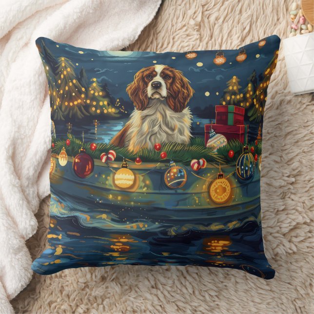 Cavalier King Charles Christmas Festive Voyage Kissen (Decke)