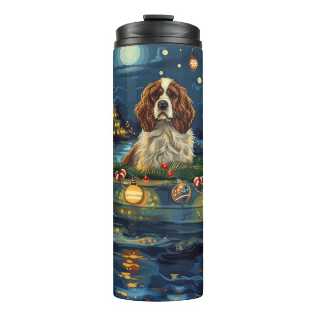 Cavalier King Charles Christmas Festive Voyage Thermosbecher (Vorderseite)