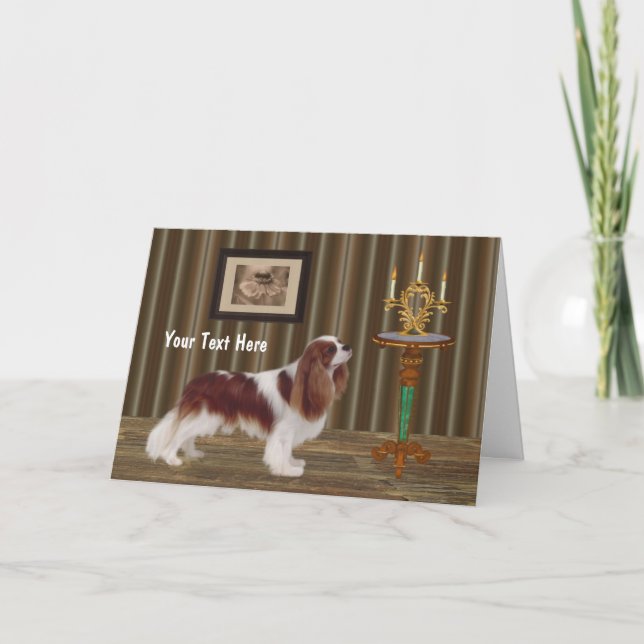 Cavalier King Charles Dog Art Foto Card Karte (Vorderseite)