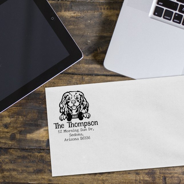 Cavalier King Charles Dog, Custom Rücksendeadresse Gummistempel (Von Creator hochgeladen)