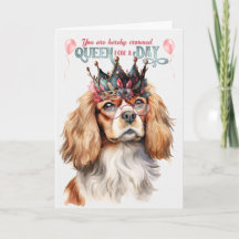 Cavalier King Charles Dog Queen für einen Geburtst