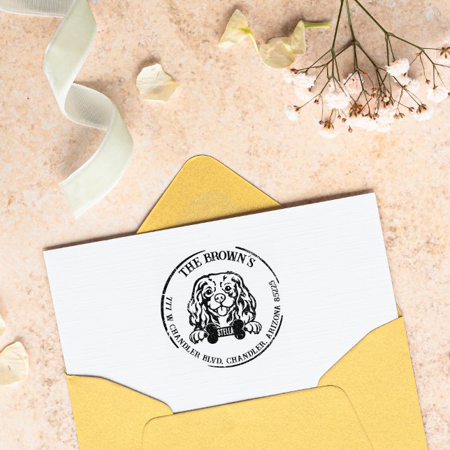 Cavalier King Charles Dog Rücksendeadresse Gummistempel (Von Creator hochgeladen)
