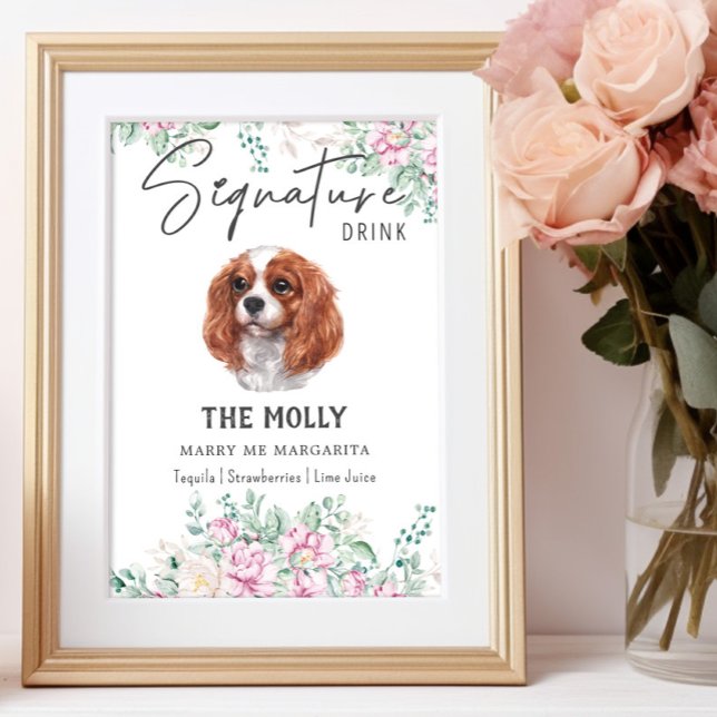 Cavalier King Charles Dog Signature Drink Sign Poster (Von Creator hochgeladen)