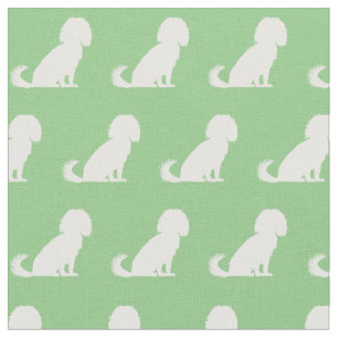 Cavalier King Charles Dog Silhouette Pet Green Stoff