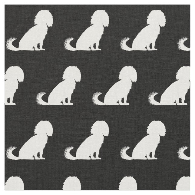 Cavalier King Charles Dog Silhouette Pet Stoff (Nahaufnahme)