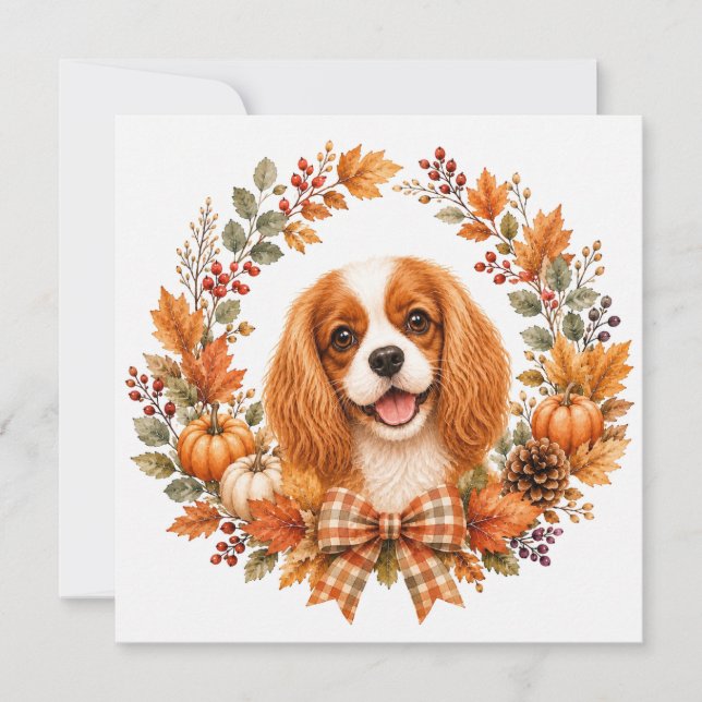 Cavalier King Charles Herbst Mitteilungskarte (Vorderseite)