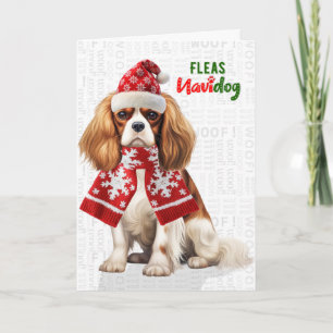 Cavalier King Charles Hund Flöhe Navidog Weihnacht Feiertagskarte