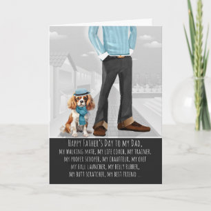 Cavalier King Charles Hund und Papa lustiger Vater Feiertagskarte