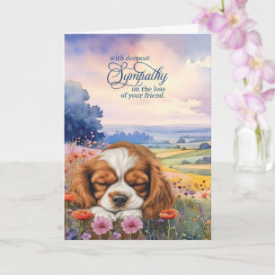 Cavalier King Charles Hund Wildblumen Haustier Bei Karte