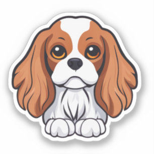Cavalier King Charles illustriert Aufkleber