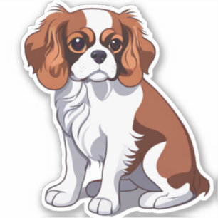 Cavalier King Charles illustriert Aufkleber