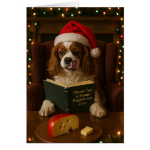 Cavalier King Charles 'Käse-Steuer' Weihnachtskart