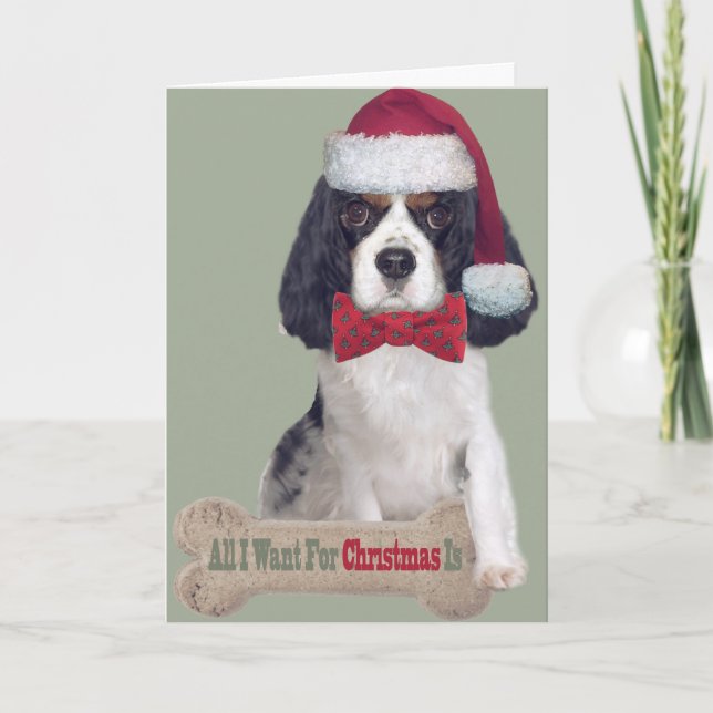 Cavalier King Charles Kisses zu Weihnachten (Vorderseite)