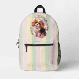 Cavalier King Charles Pastel Lines Cottagecore Bedruckter Rucksack
