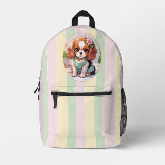 Cavalier King Charles Pastel Lines Cottagecore Bedruckter Rucksack