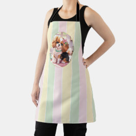 Cavalier King Charles Pastel Lines Cottagecore Schürze