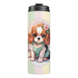 Cavalier King Charles Pastel Lines Cottagecore Thermosbecher
