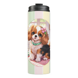 Cavalier King Charles Pastel Lines Cottagecore Thermosbecher
