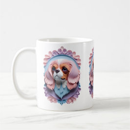 Cavalier King Charles Pastel Papier Schneiden Kuns Kaffeetasse