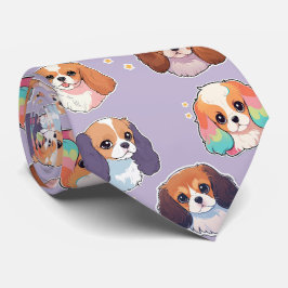 Cavalier King Charles Pastel Pattern Krawatte