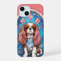 Cavalier King Charles Pastel Pink verkettetes Glas