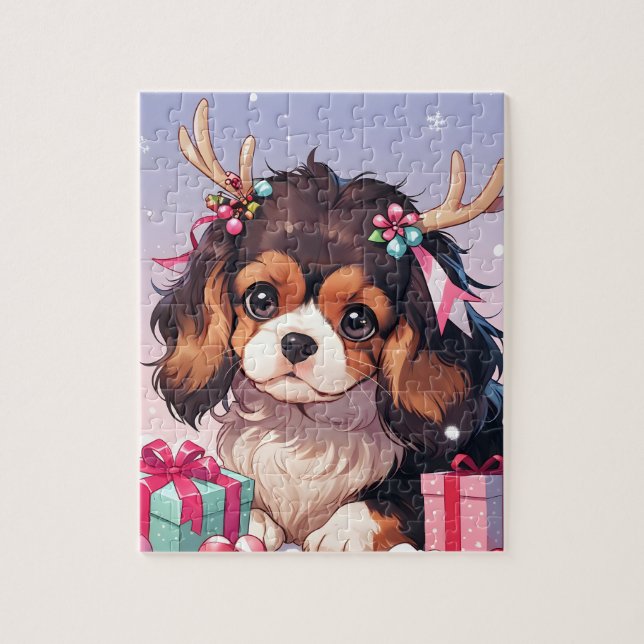Cavalier King Charles Pastel Weihnachtsgeschenke Puzzle (Vertikal)