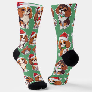 Cavalier King Charles Pastel Weihnachtsmuster Socken