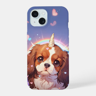 Cavalier King Charles Pastell Einhorn Regenbogen H iPhone 15 Hülle