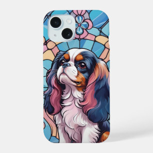 Cavalier King Charles Pastellfarben Buntglas iPhone 15 Hülle